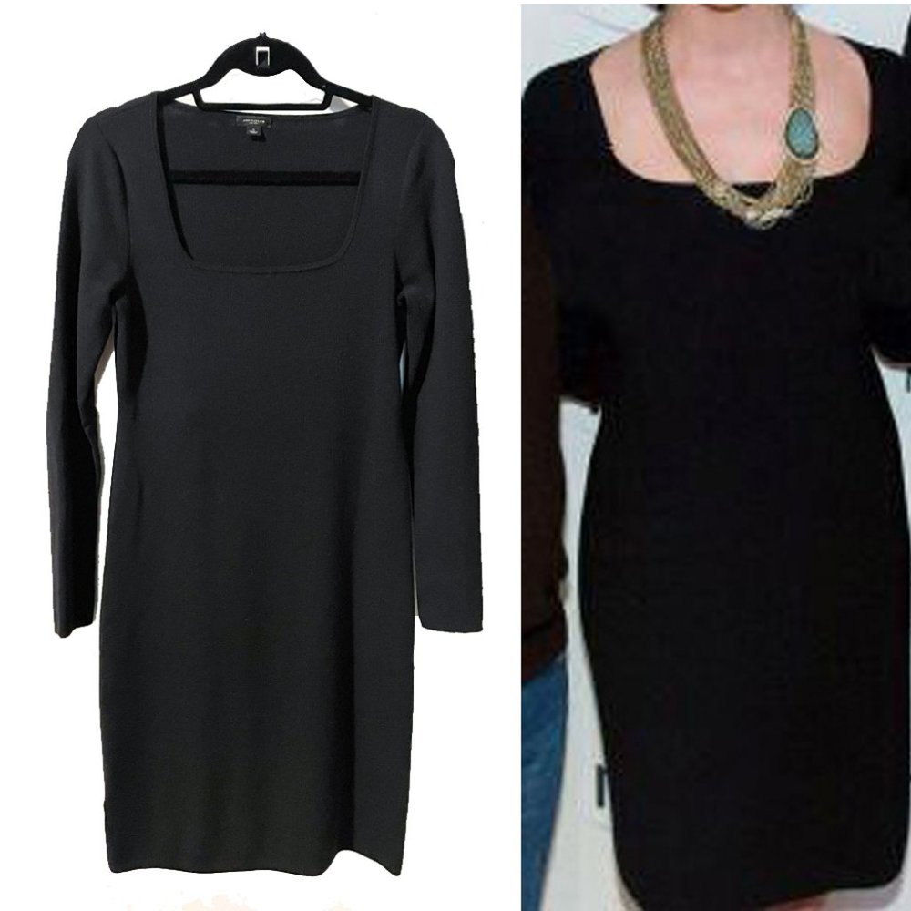 Ann Taylor Black Wool Shift Dress